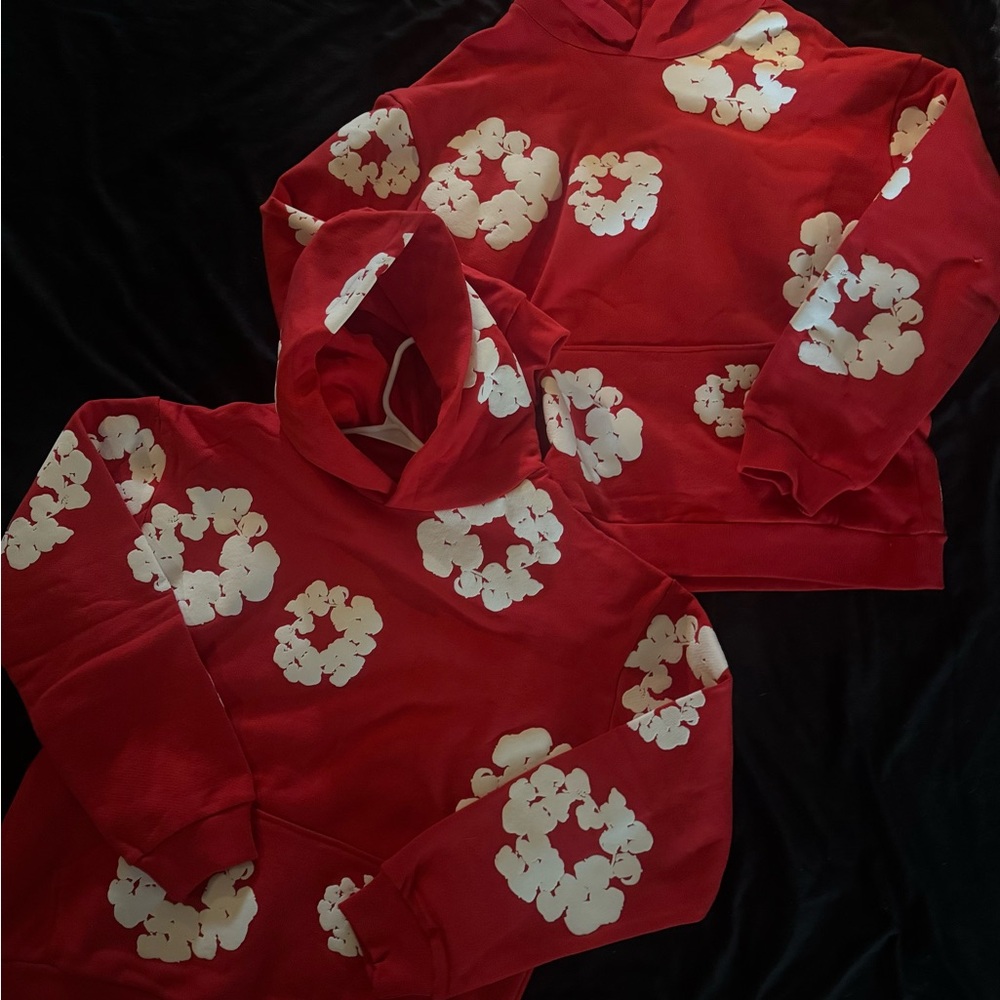 Red Denim Tear Hoodies